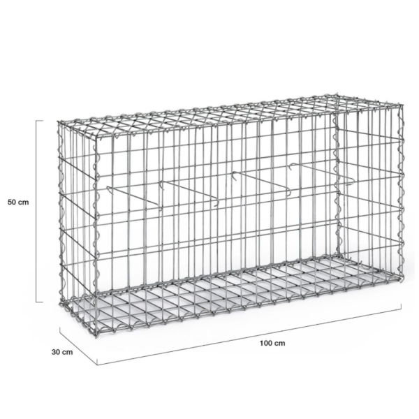 Lot de 3 gabions 100x30x50cm